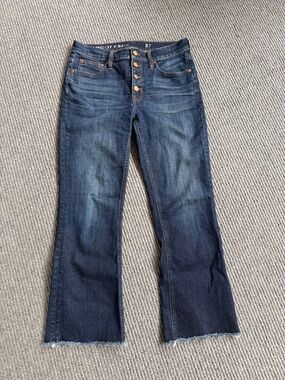 J Crew Demi Crop Boot Cut Women's Jeans, Dark Blue, Size 27